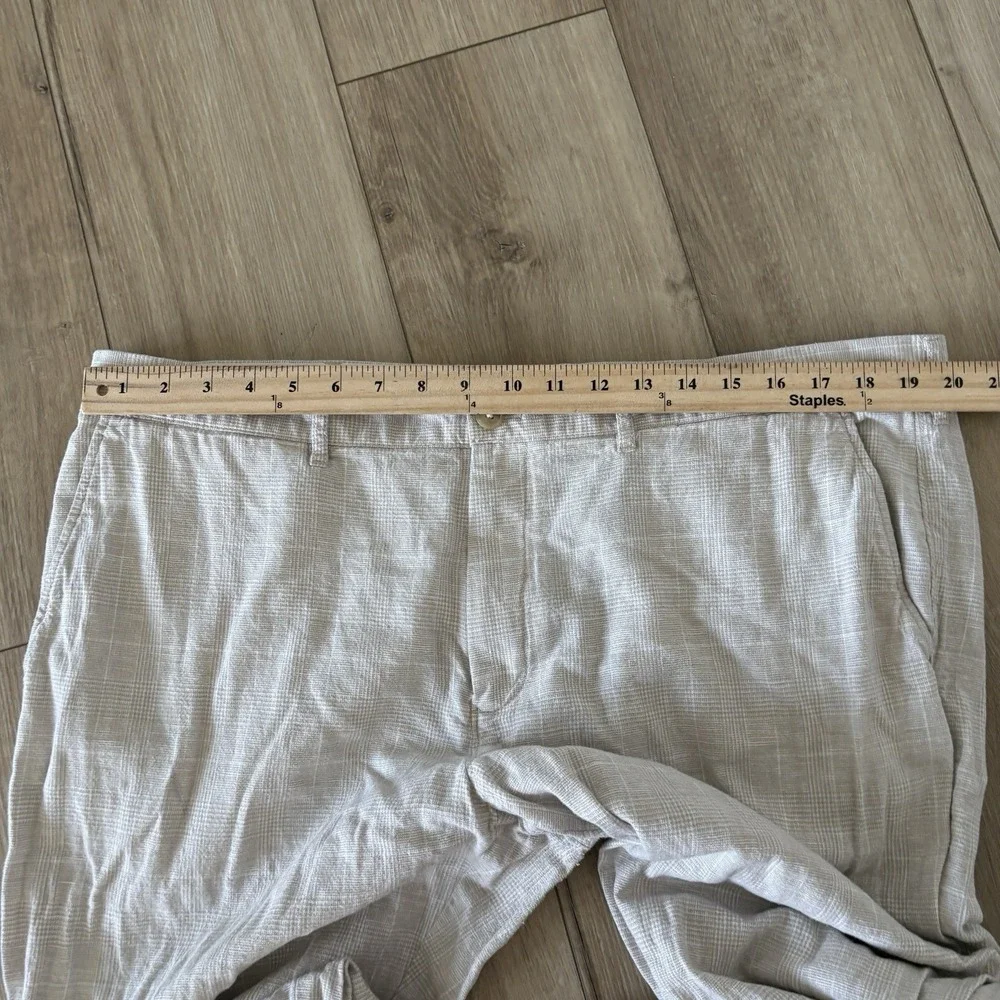 JCrew Re-Imagined Mens Straight Linen Cotton Plaid Pants Summer Trousers 40x32